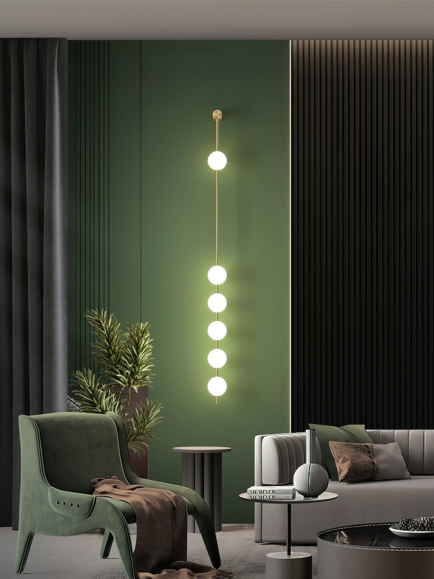 Professional Vertical Balls Wall Lamp - Adjustable Brightness, Modern