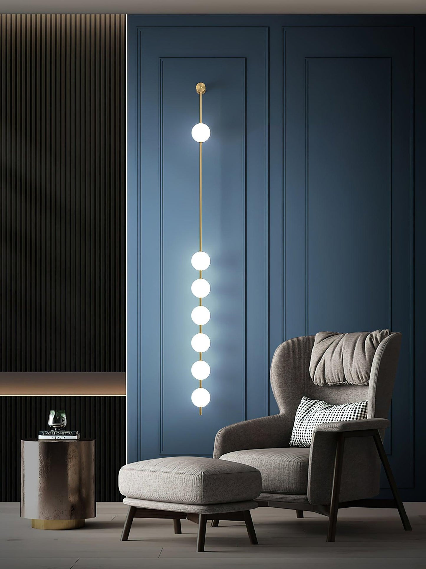 Professional Vertical Balls Wall Lamp - Adjustable Brightness, Modern