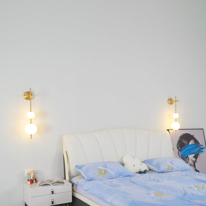 Vertical Globe Plug-in Wall Lamp with Adjustable Brightness & Modern D