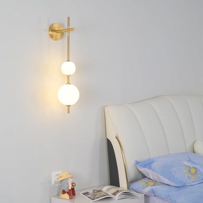 Vertical Globe Plug-in Wall Lamp with Adjustable Brightness & Modern D