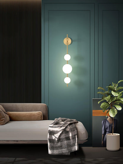 Vertical Globe Plug-in Wall Lamp with Adjustable Brightness & Modern D
