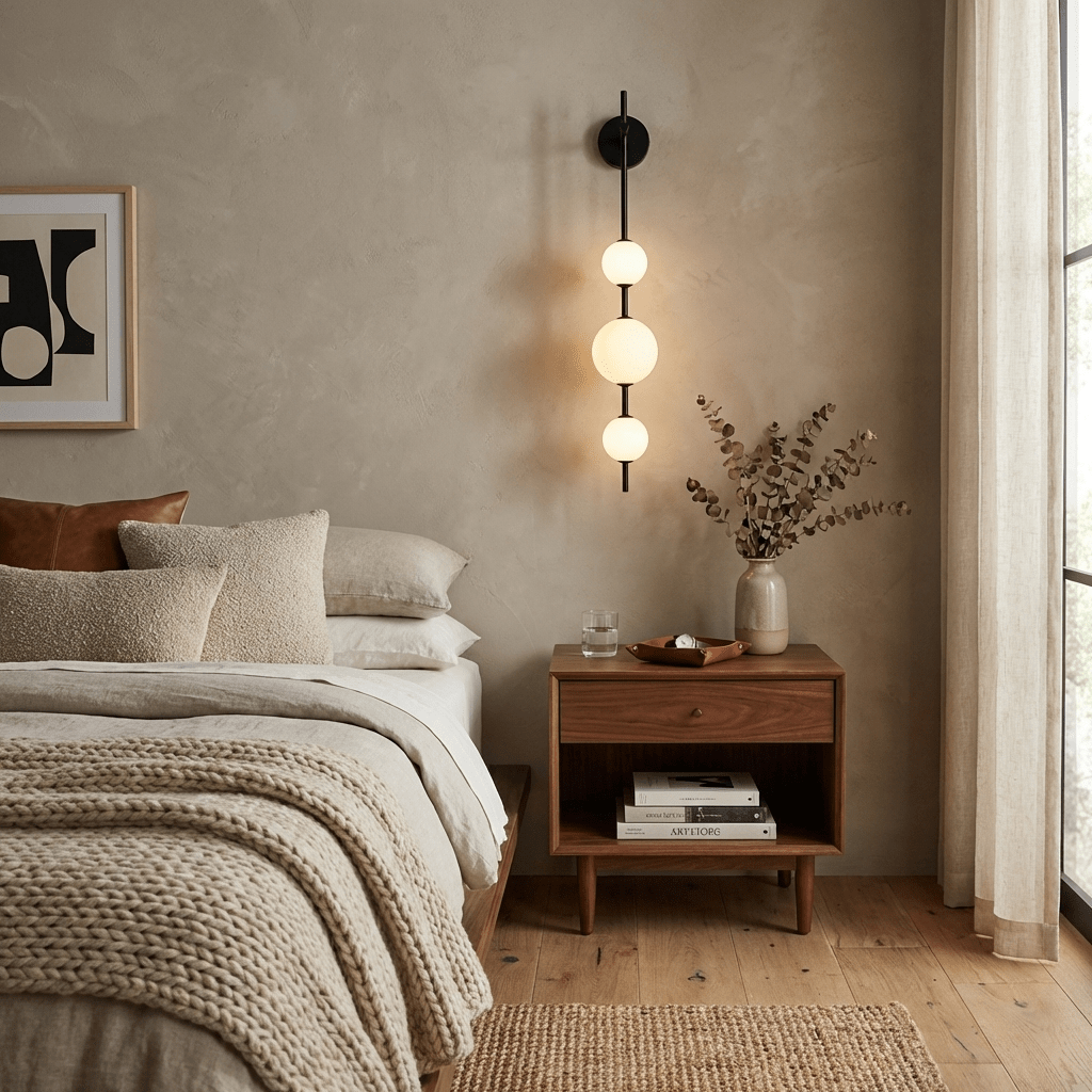 Modern Vertical Globe Wall Lamp with Adjustable Brightness & Energy Sa