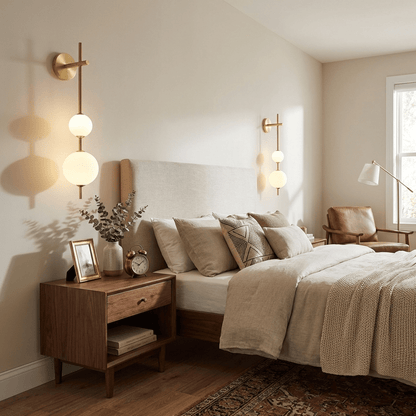 Modern Vertical Globe Wall Lamp with Adjustable Brightness & Energy Sa