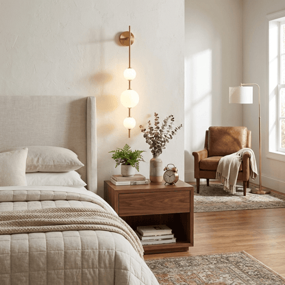 Modern Vertical Globe Wall Lamp with Adjustable Brightness & Energy Sa