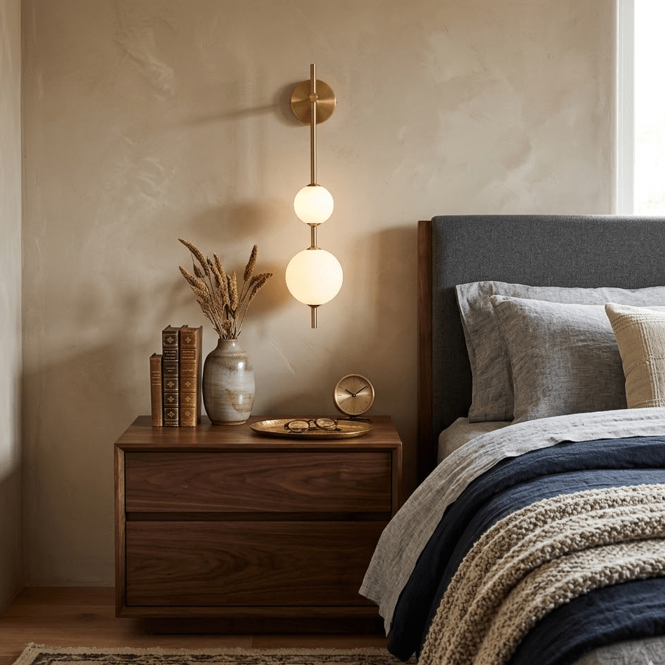 Modern Vertical Globe Wall Lamp with Adjustable Brightness & Energy Sa