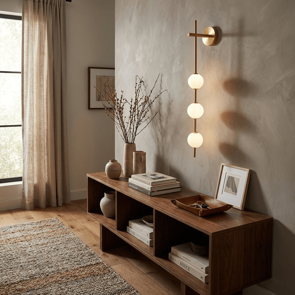 Modern Vertical Globe Wall Lamp with Adjustable Brightness & Energy Sa