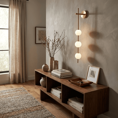 Modern Vertical Globe Wall Lamp with Adjustable Brightness & Energy Sa