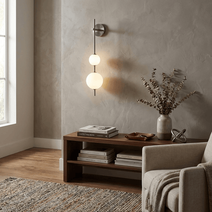 Modern Vertical Globe Wall Lamp with Adjustable Brightness & Energy Sa