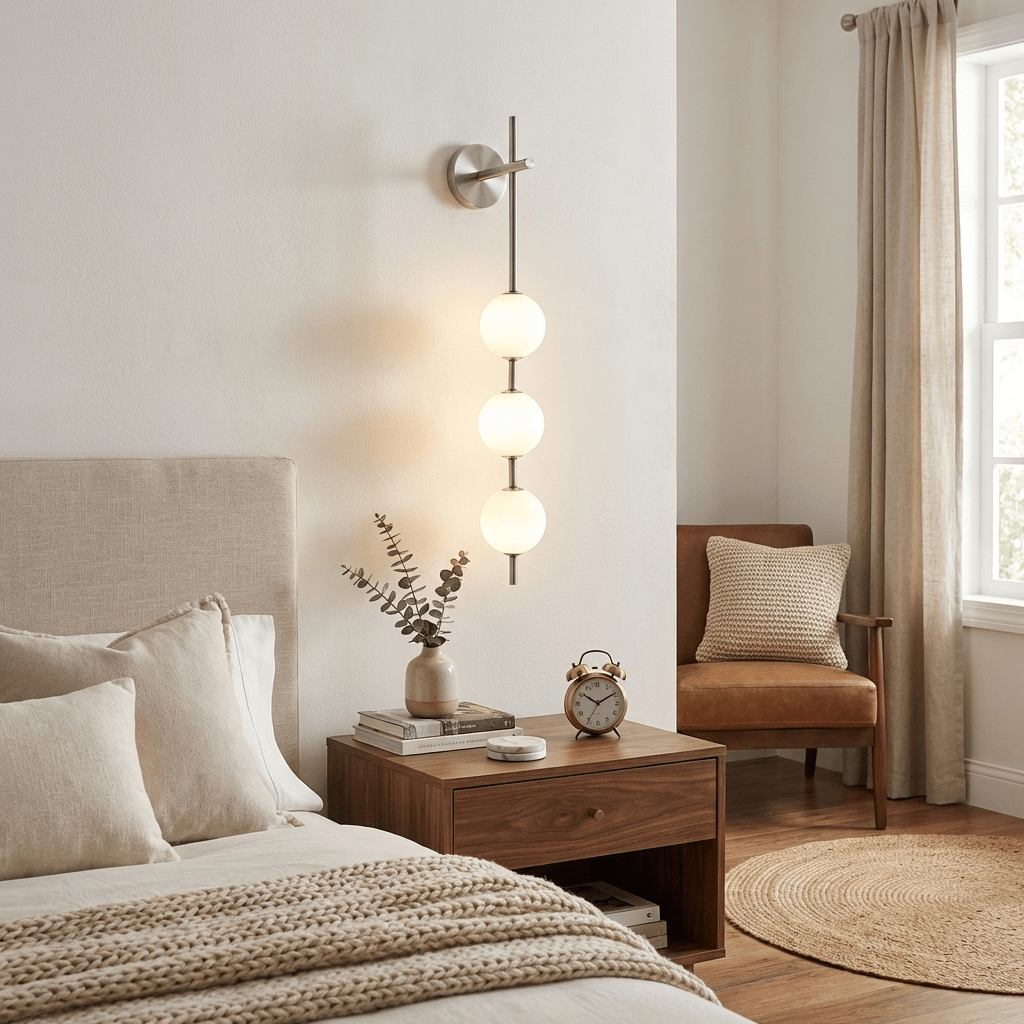 Modern Vertical Globe Wall Lamp with Adjustable Brightness & Energy Sa