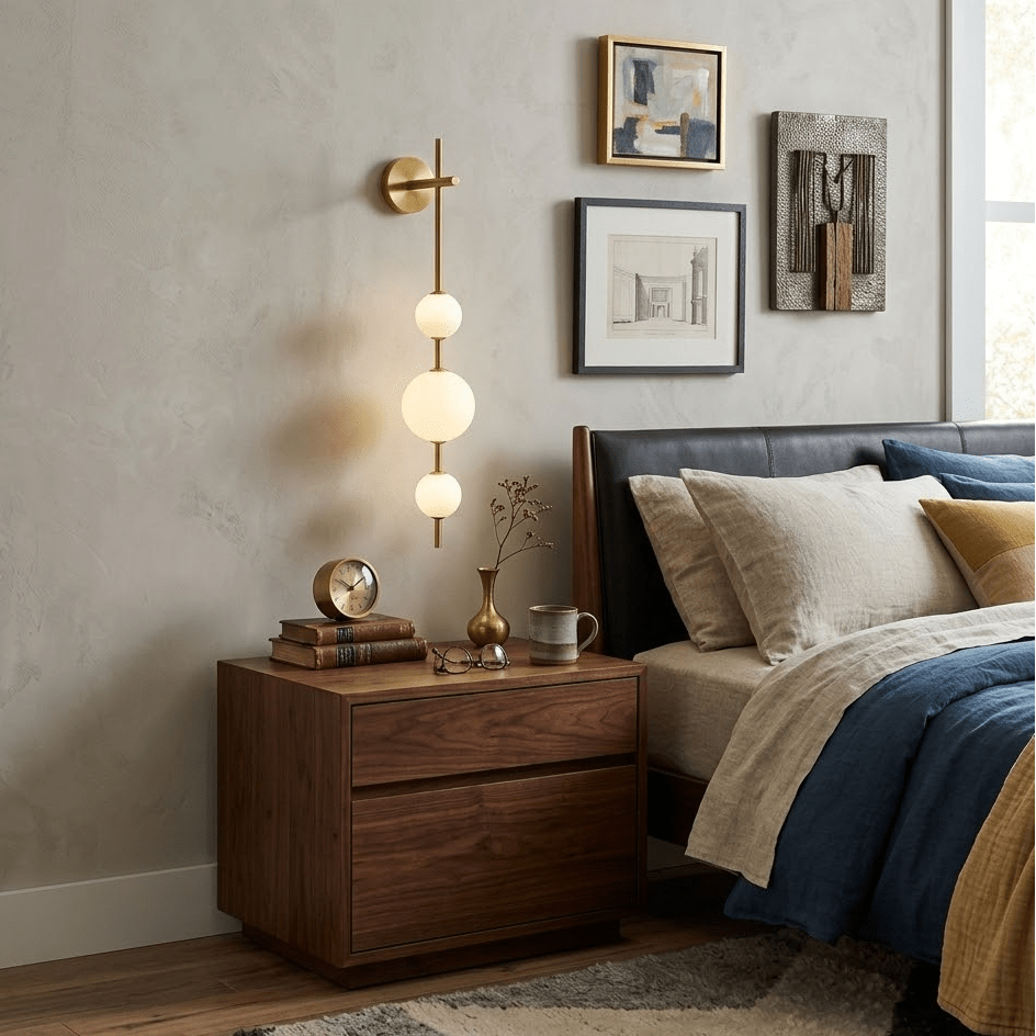 Modern Vertical Globe Wall Lamp with Adjustable Brightness & Energy Sa