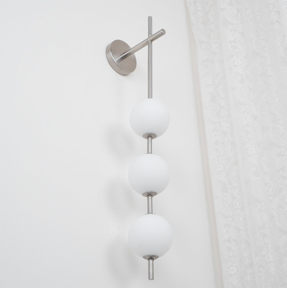 Vertical Globe Plug-in Wall Lamp with Adjustable Brightness & Modern D