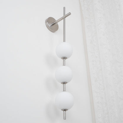 Vertical Globe Plug-in Wall Lamp with Adjustable Brightness & Modern D
