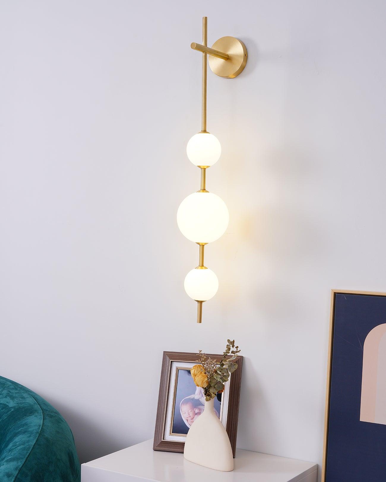Modern Vertical Globe Wall Lamp with Adjustable Brightness & Energy Sa