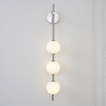 Vertical Globe Plug-in Wall Lamp with Adjustable Brightness & Modern D