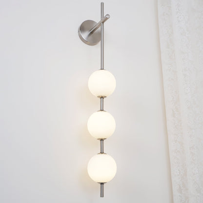 Vertical Globe Plug-in Wall Lamp with Adjustable Brightness & Modern D