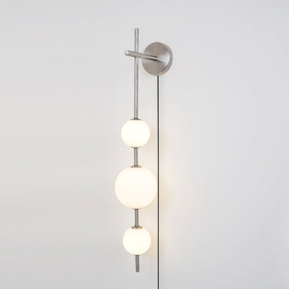 Vertical Globe Plug-in Wall Lamp with Adjustable Brightness & Modern D