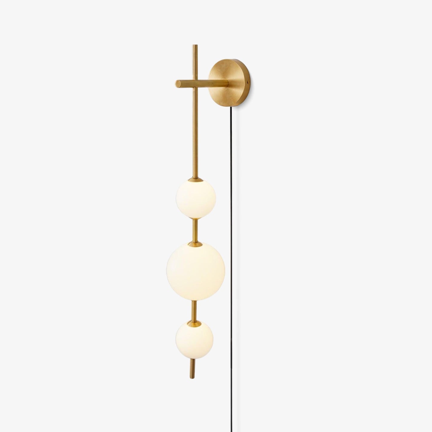 Vertical Globe Plug-in Wall Lamp with Adjustable Brightness & Modern D