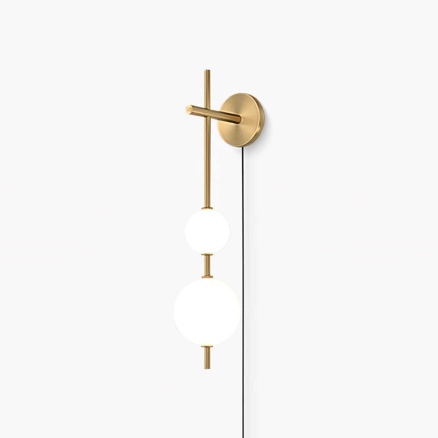 Vertical Globe Plug-in Wall Lamp with Adjustable Brightness & Modern D