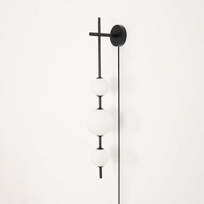 Vertical Globe Plug-in Wall Lamp with Adjustable Brightness & Modern D