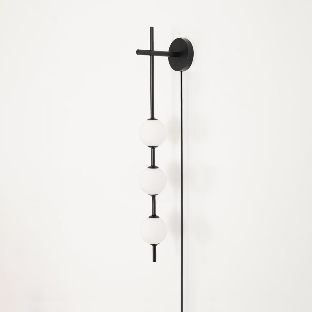 Vertical Globe Plug-in Wall Lamp with Adjustable Brightness & Modern D