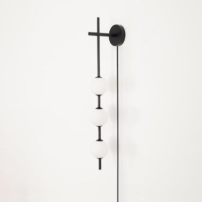 Vertical Globe Plug-in Wall Lamp with Adjustable Brightness & Modern D