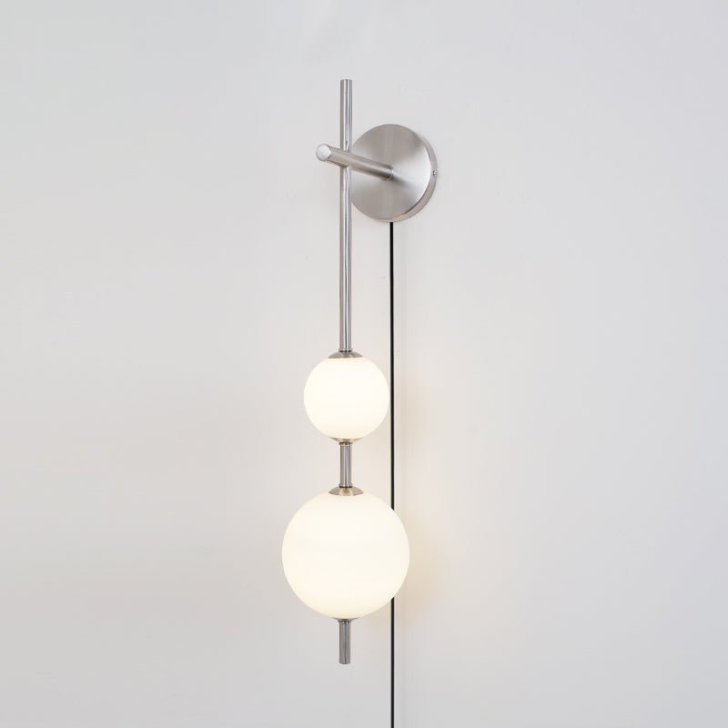 Vertical Globe Plug-in Wall Lamp with Adjustable Brightness & Modern D