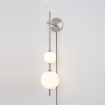 Vertical Globe Plug-in Wall Lamp with Adjustable Brightness & Modern D