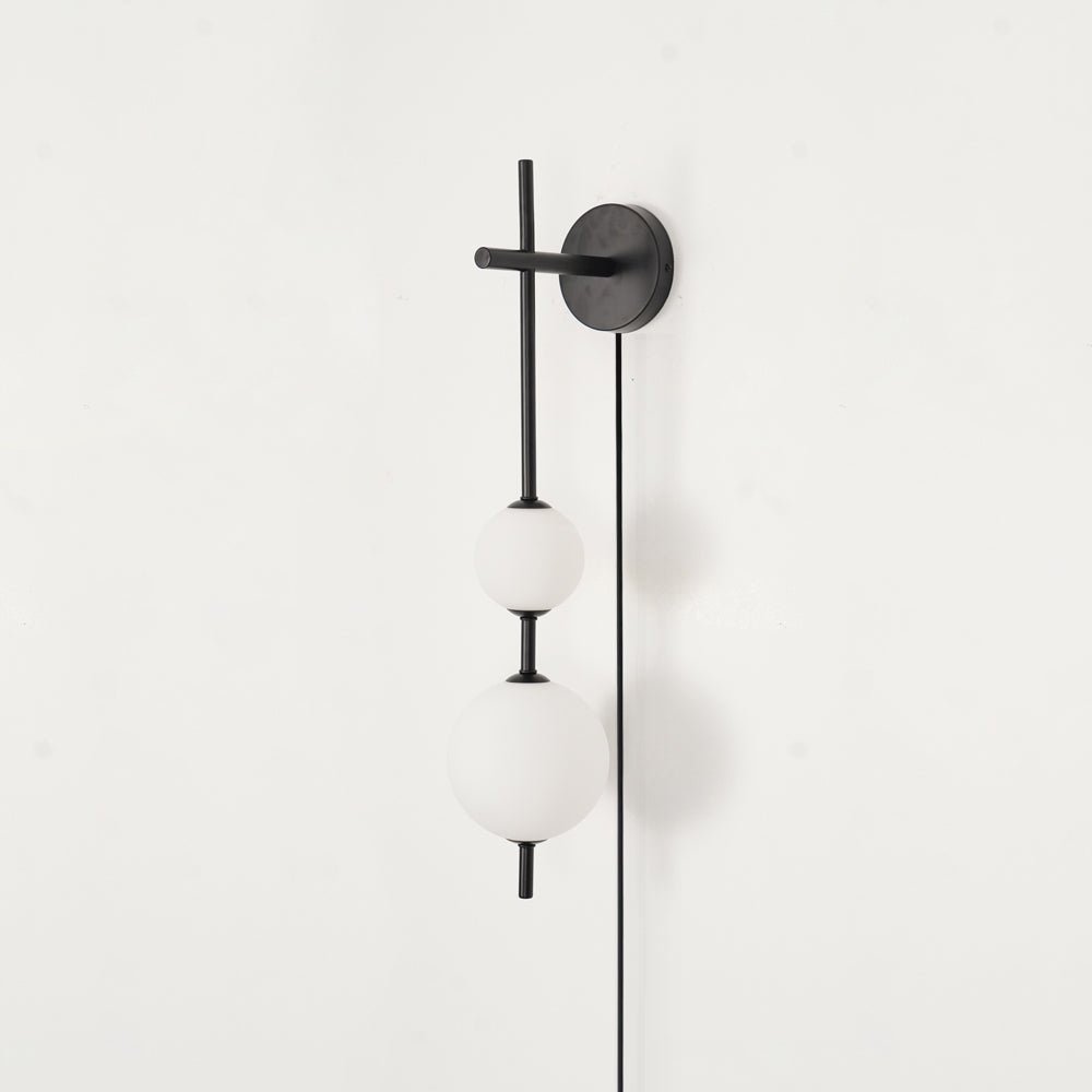 Vertical Globe Plug-in Wall Lamp with Adjustable Brightness & Modern D