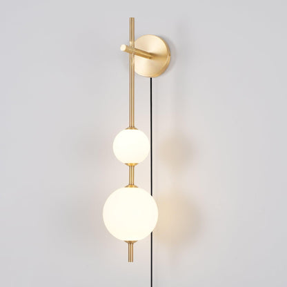 Vertical Globe Plug-in Wall Lamp with Adjustable Brightness & Modern D