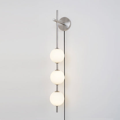 Vertical Globe Plug-in Wall Lamp with Adjustable Brightness & Modern D