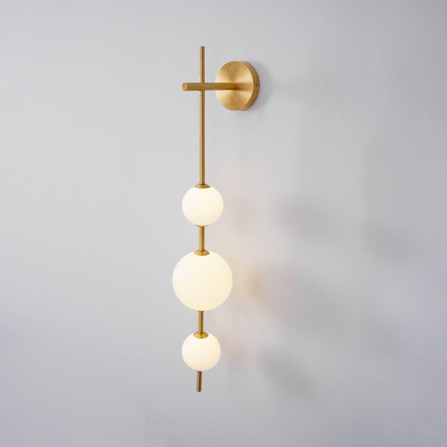 Vertical Globe Plug-in Wall Lamp with Adjustable Brightness & Modern D