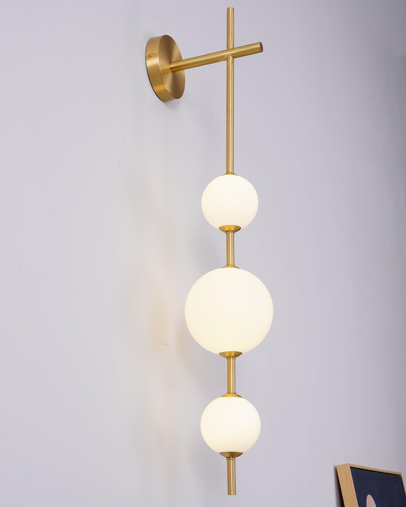 Modern Vertical Globe Wall Lamp with Adjustable Brightness & Energy Sa