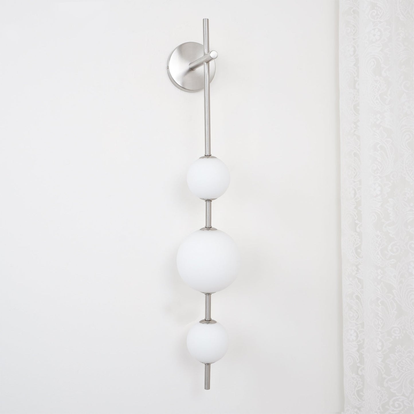 Vertical Globe Plug-in Wall Lamp with Adjustable Brightness & Modern D