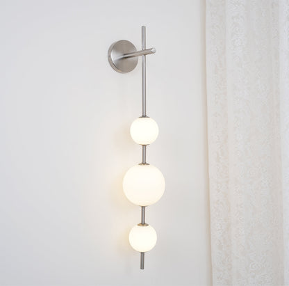 Vertical Globe Plug-in Wall Lamp with Adjustable Brightness & Modern D