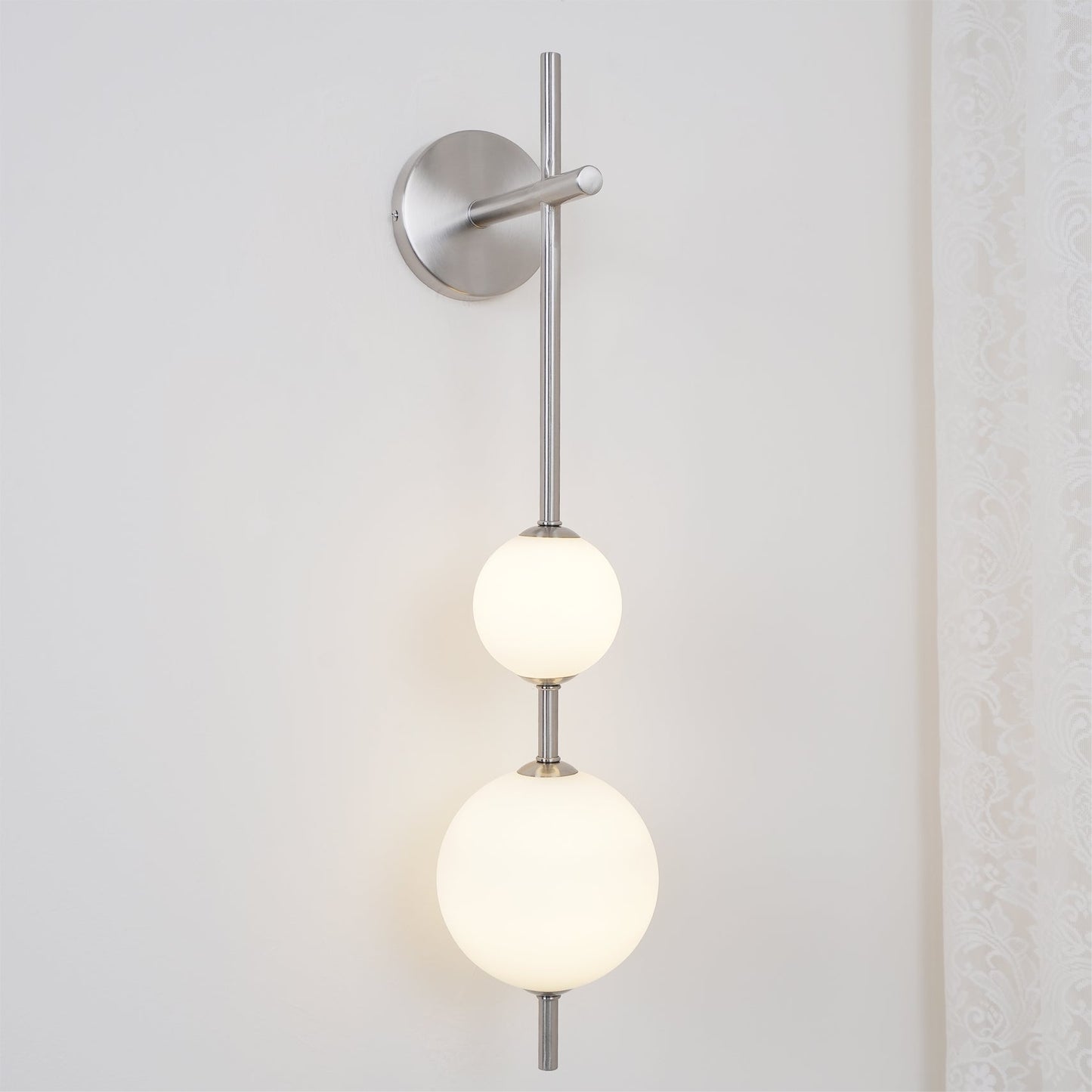 Vertical Globe Plug-in Wall Lamp with Adjustable Brightness & Modern D