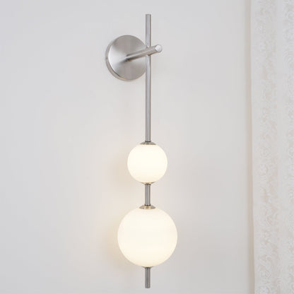 Vertical Globe Plug-in Wall Lamp with Adjustable Brightness & Modern D