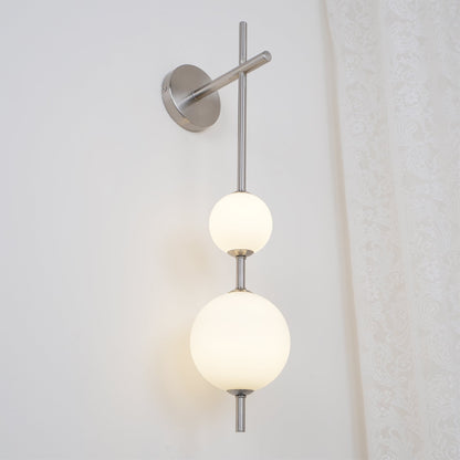 Vertical Globe Plug-in Wall Lamp with Adjustable Brightness & Modern D