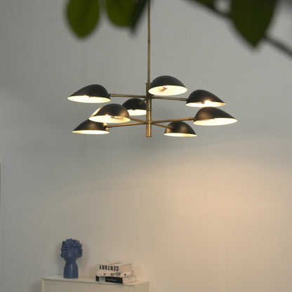 Vespera Brass Chandelier - Elegant Design with Adjustable Height & LED