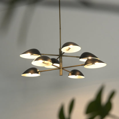 Vespera Brass Chandelier - Elegant Design with Adjustable Height & LED