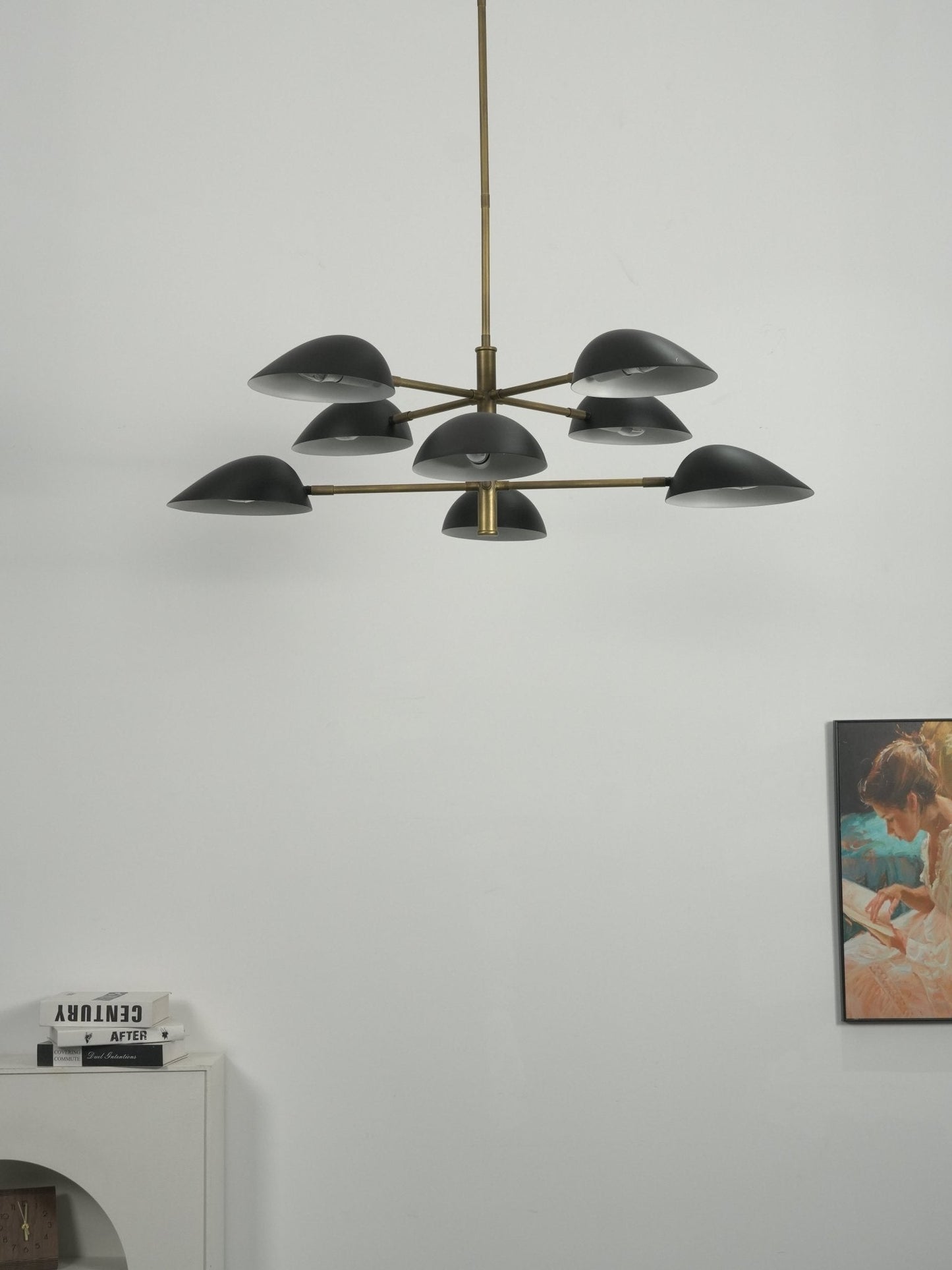 Vespera Brass Chandelier - Elegant Design with Adjustable Height & LED