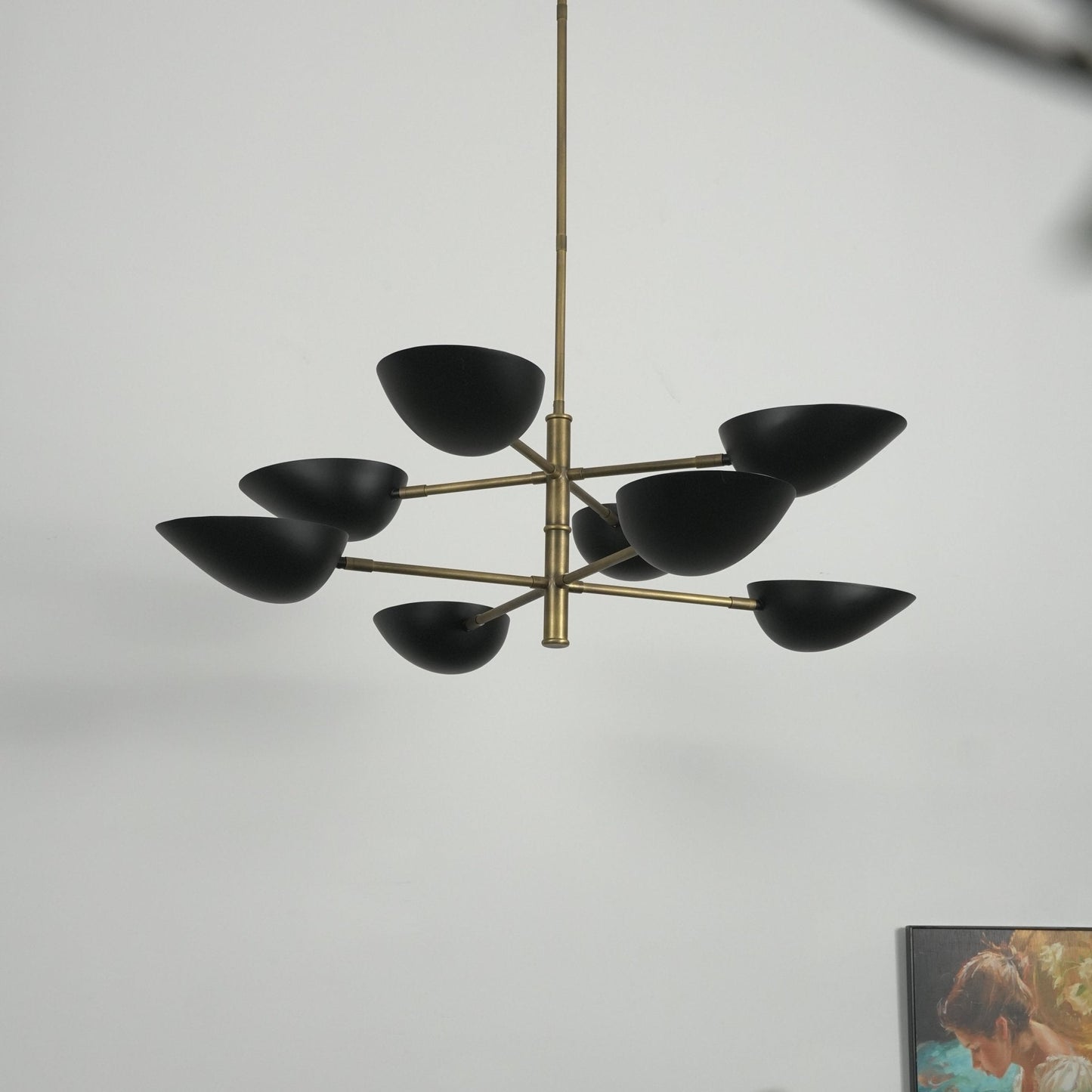 Vespera Brass Chandelier - Elegant Design with Adjustable Height & LED