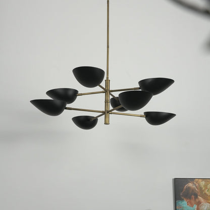 Vespera Brass Chandelier - Elegant Design with Adjustable Height & LED