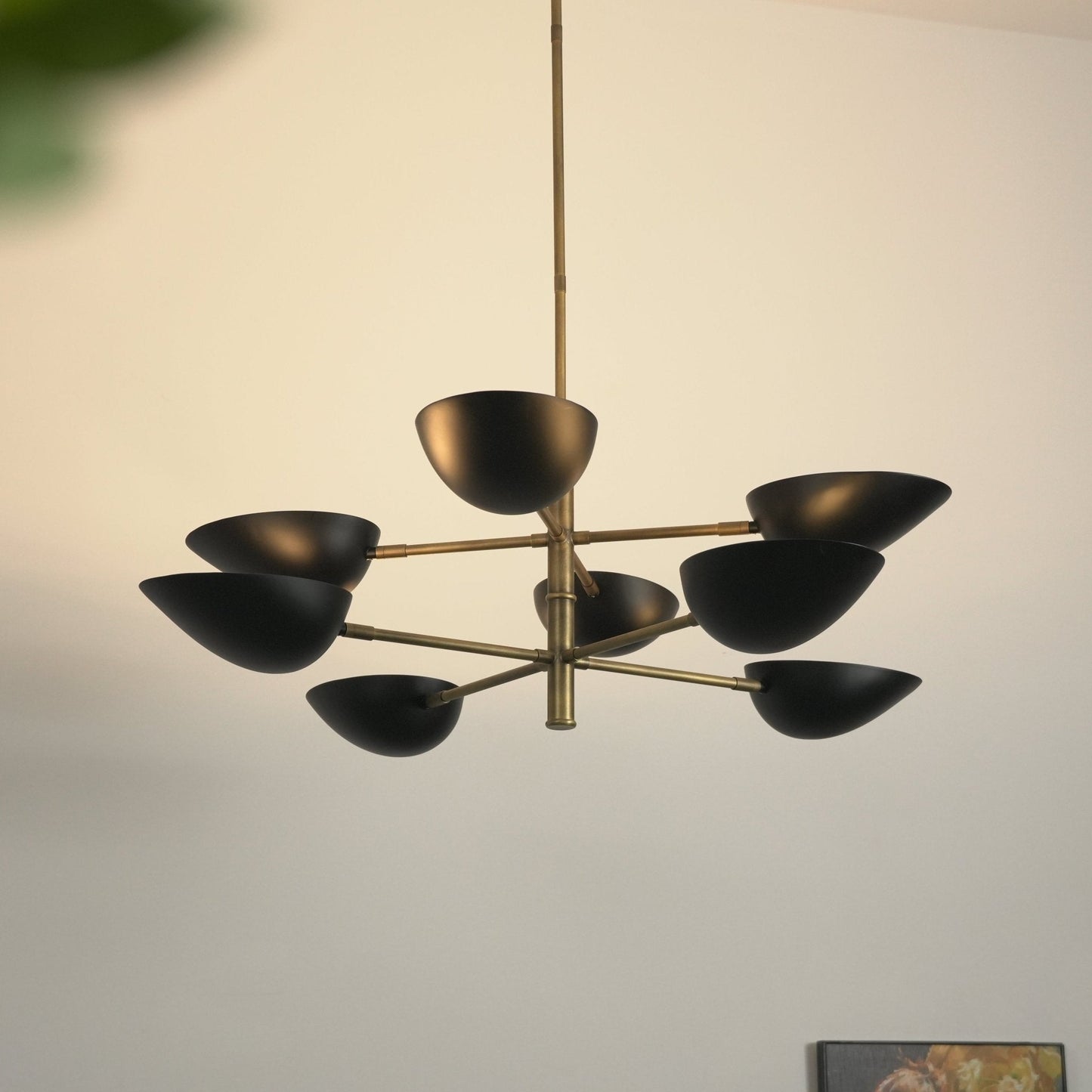 Vespera Brass Chandelier - Elegant Design with Adjustable Height & LED
