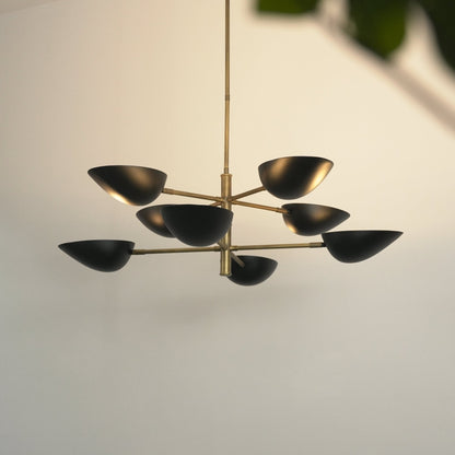 Vespera Brass Chandelier - Elegant Design with Adjustable Height & LED