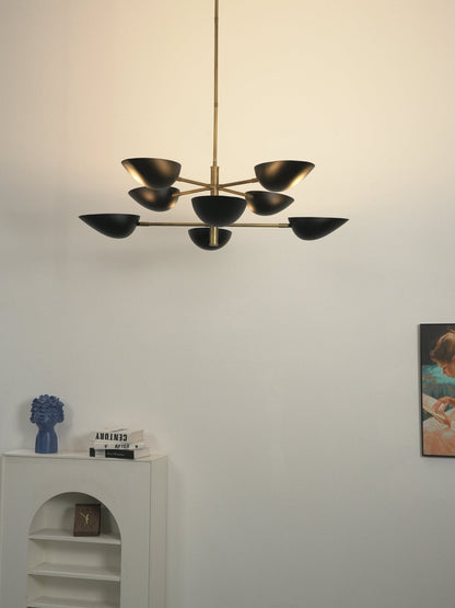 Vespera Brass Chandelier - Elegant Design with Adjustable Height & LED