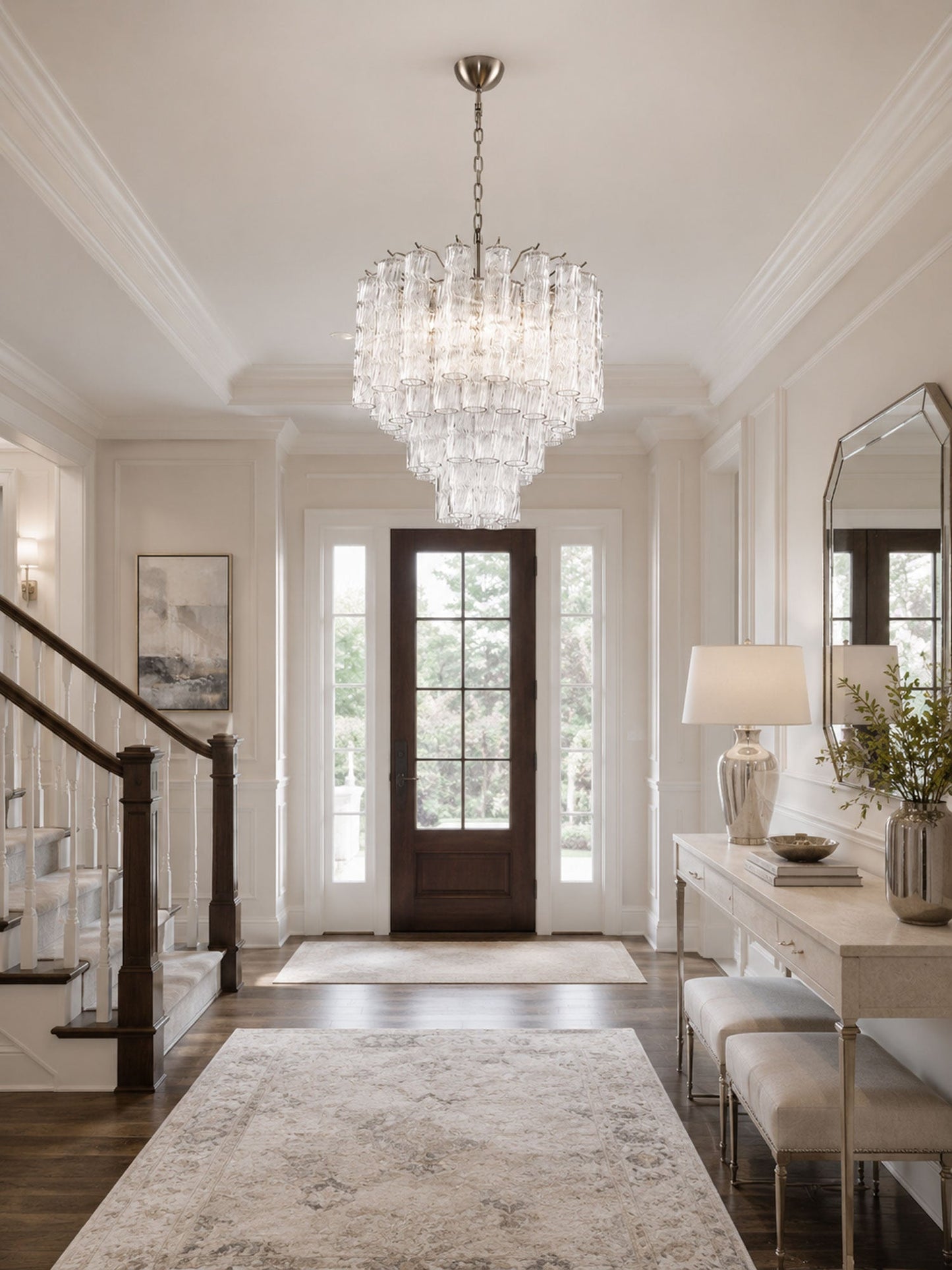 Vetrina Glass Chandelier - Elegant Design with Adjustable Height & LED