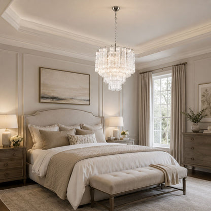 Vetrina Glass Chandelier - Elegant Design with Adjustable Height & LED