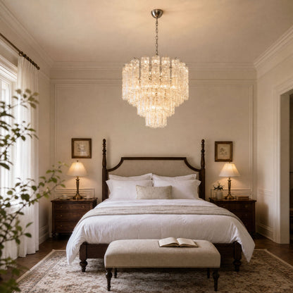 Vetrina Glass Chandelier - Elegant Design with Adjustable Height & LED