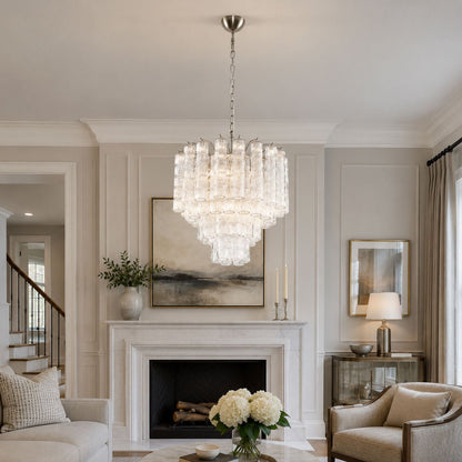 Vetrina Glass Chandelier - Elegant Design with Adjustable Height & LED