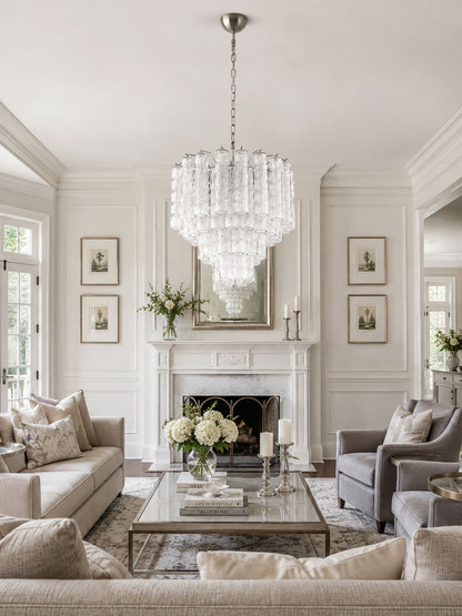 Vetrina Glass Chandelier - Elegant Design with Adjustable Height & LED